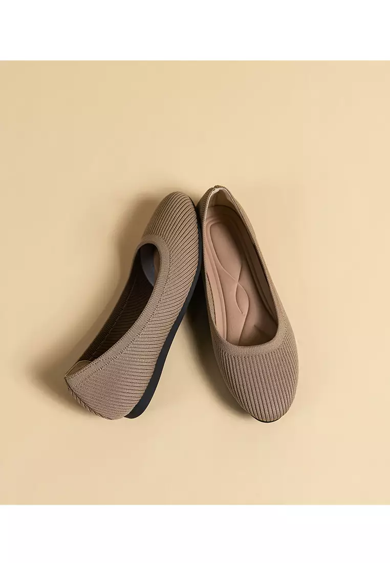 Round-toe Fly Knit‌ Flat Shoes TJ-Y2