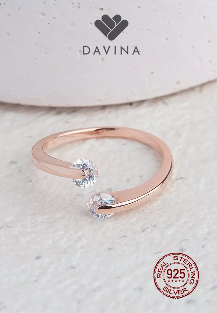 Jual DAVINA Jewelry DAVINA Ladies Syeila Ring Rose Gold Color Sterling ...