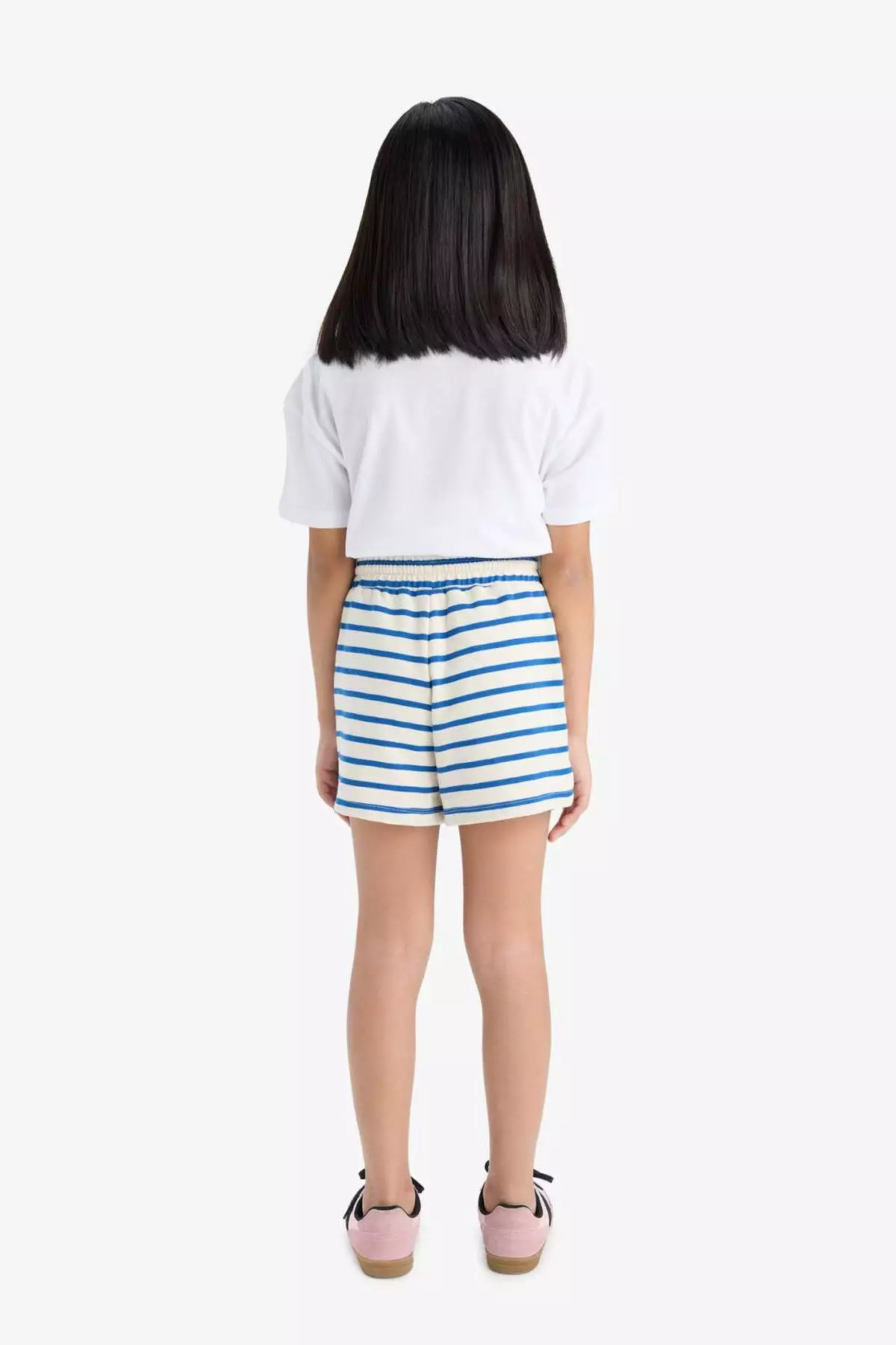 Girl's Elastic Waist Striped Shorts A2466A825Hs