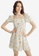 Love, Ara white Eunice White with Green and Yellow Floral Print Square Neck Puff Sleeves Mini Dress 7C8AFAA34380CEGS_3