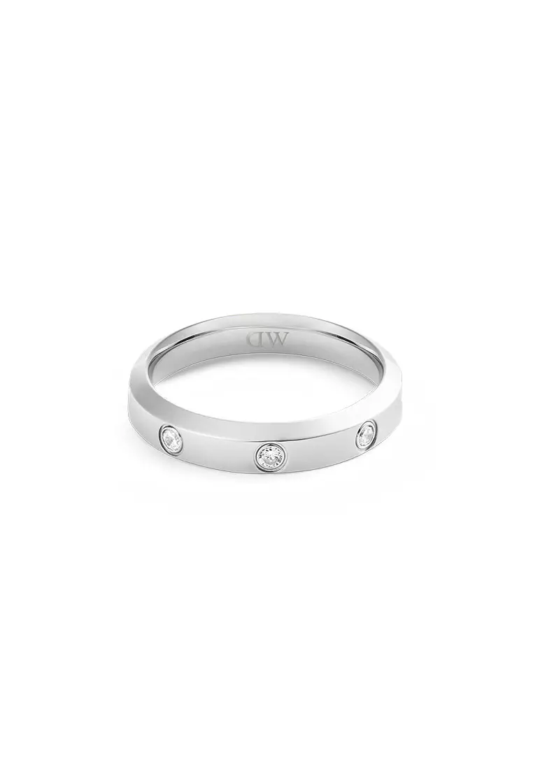 Classic Lumine 4.0mm Ring Silver Unisex Ring for women and men stainless steel crystal Ring DW Official Authentic Original Cincin perempuan lelaki DW