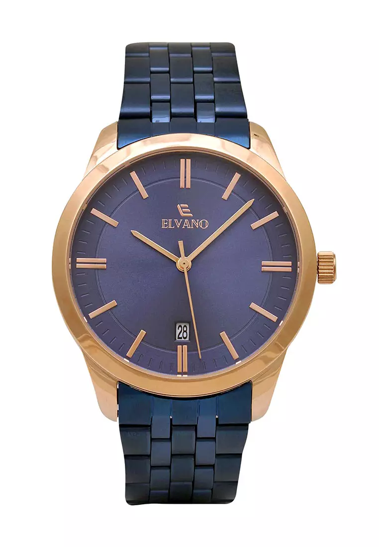Elvano Jam Tangan Pria - Blue Rosegold - Stainless Steel - 3110MB6-3BL