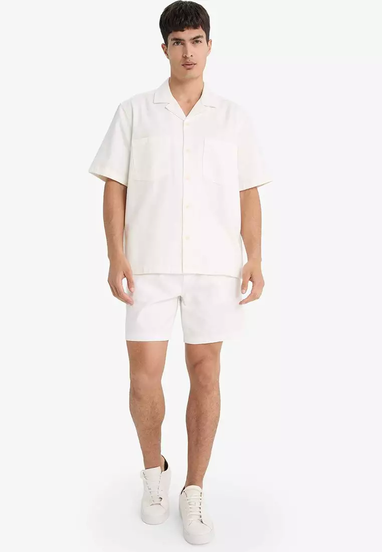100% Cotton Relax Fit Cotton Short Sleeve Shirt E1386Ax25Sm