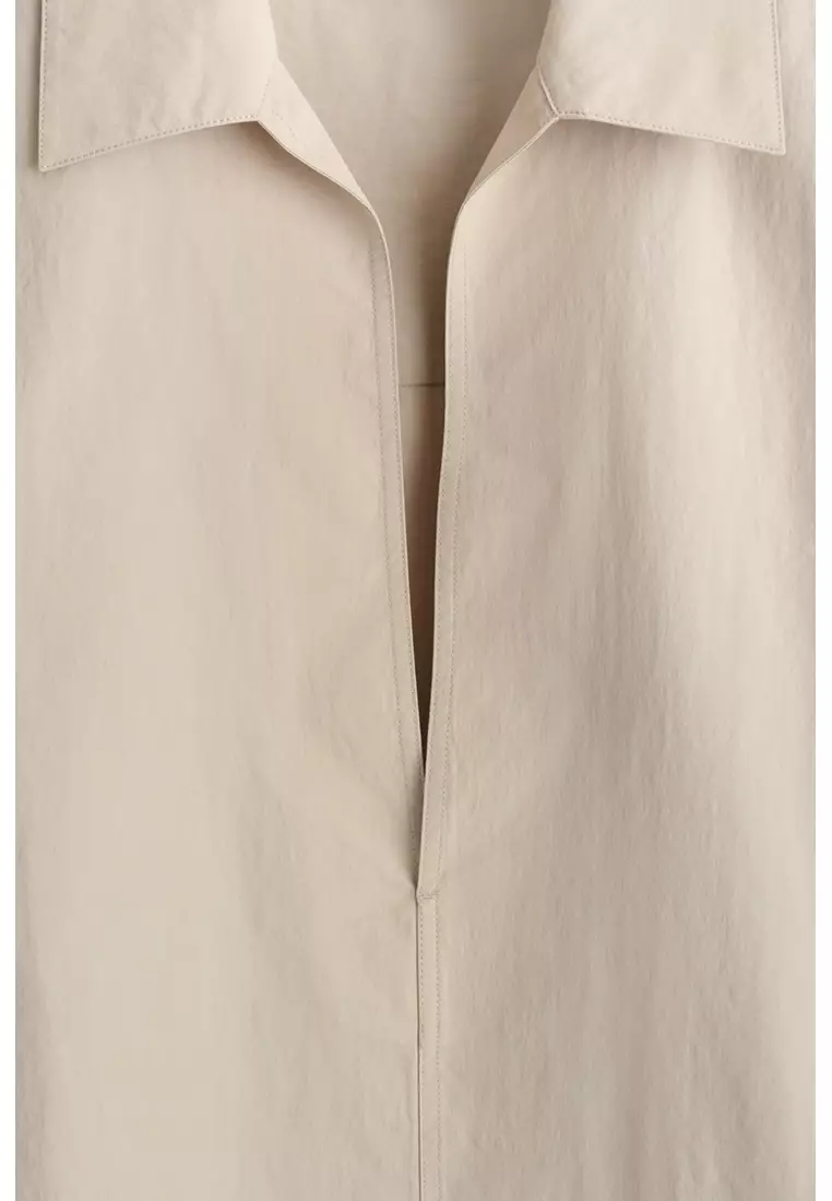 TAILORED OPEN-COLLAR NYLON SHIRT