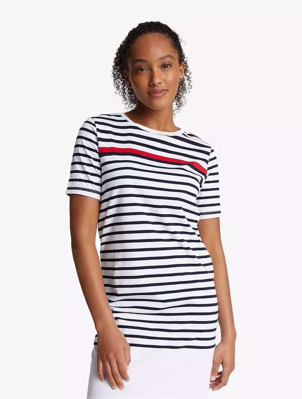 Tommy Hilfiger - STRIPE T-SHIRT DRESS - White - white