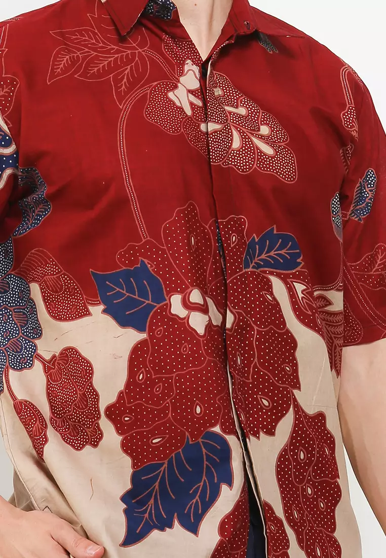 Pradipta Kemeja Batik Exclusive Premium Pria Casual Modern Lengan Pendek