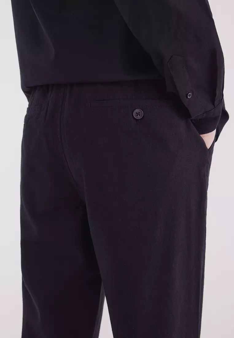 Slim Fit Linen Chino Pants