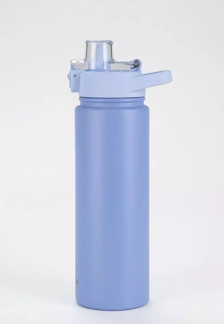Crossing Urban Ceramic S/S Insulated Straw Sipper Cap Sports Bottle With Handle 720ml - Heirloom Blue