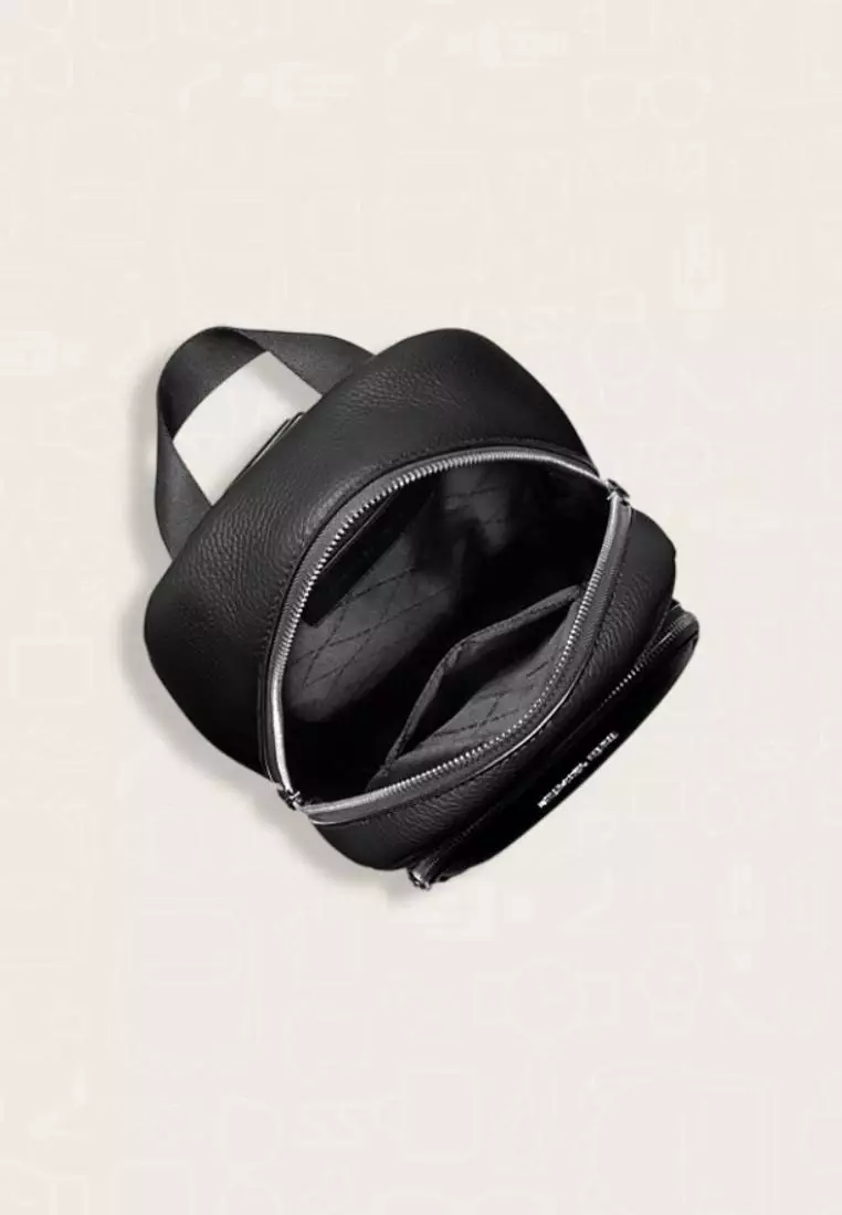 Michael Kors Cooper Pebbled Leather Sling Pack Black