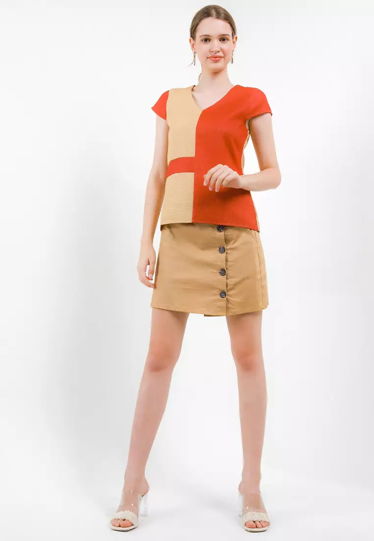 Eila Blouse In Yellow-Brown