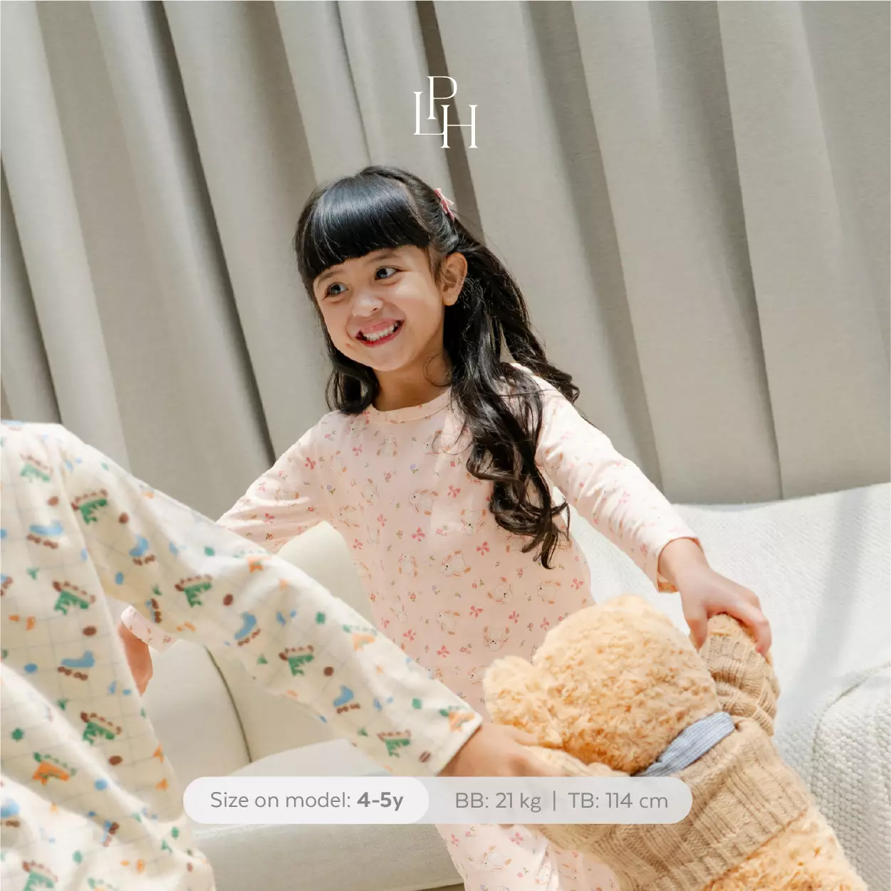 Little Palmerhaus - Little Wear Shoulder Button Long Set 37.0 (Setelan bayi lengan panjang) Rabbit Bunny