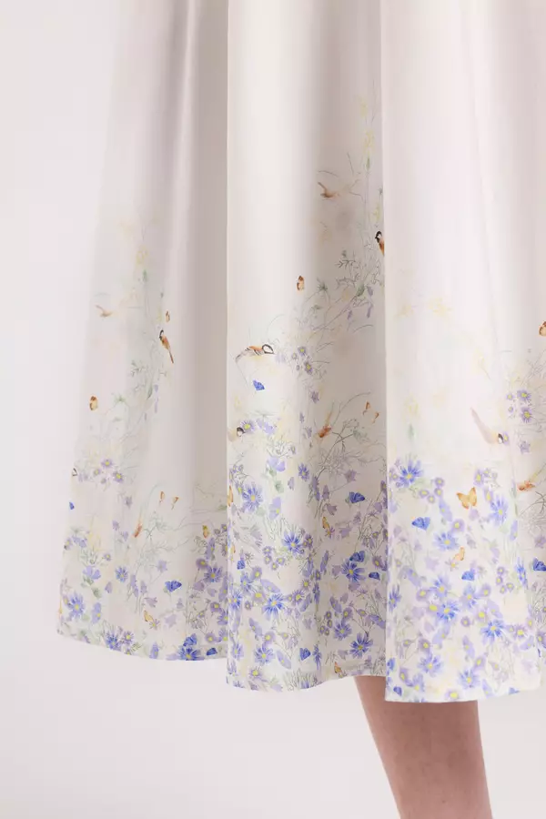 MINIMAL - Rhythm - Rok A Line Motif Bunga  - Off White Warna Offwhite