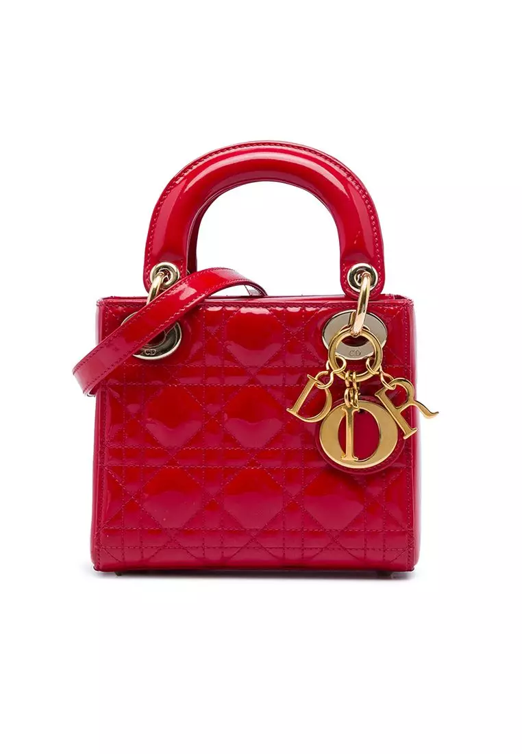 Pre-Loved Dior Mini Patent Cannage Lady Dior