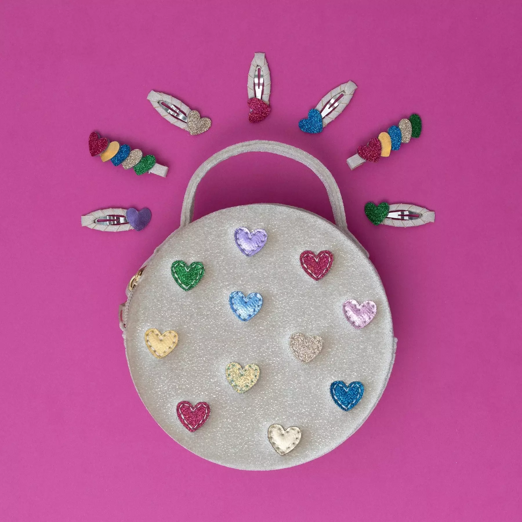 Mimi & Lula Jazzy Layered Heart Clips - Jepitan Rambut Anak Perempuan (Multi)
