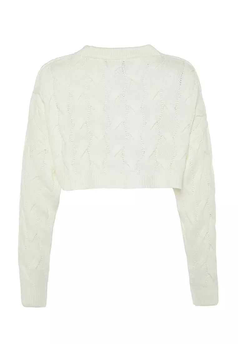 White discount cropped jumper