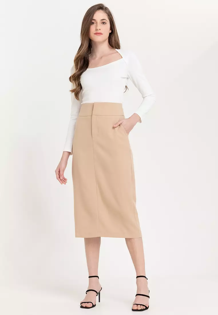 Pencil cut midi skirt store