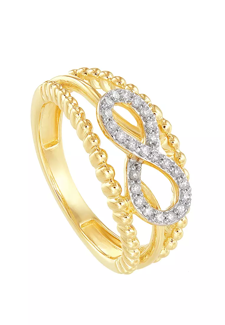 Gold infinity engagement ring hot sale