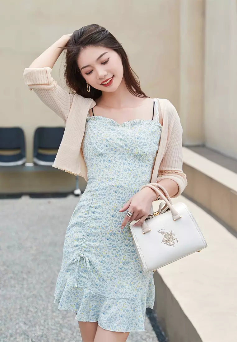 Logo Top Handle Bag / Sling Bag / Crossbody Bag - White