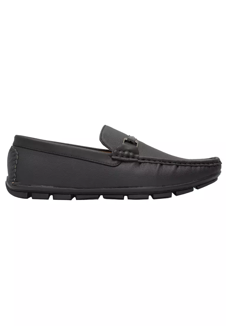 Mens leather loafers with buckle hotsell