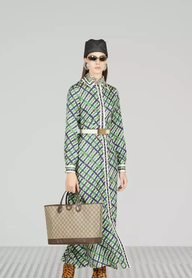 Gucci Ophidia Medium Tote Bag Beige And Ebony