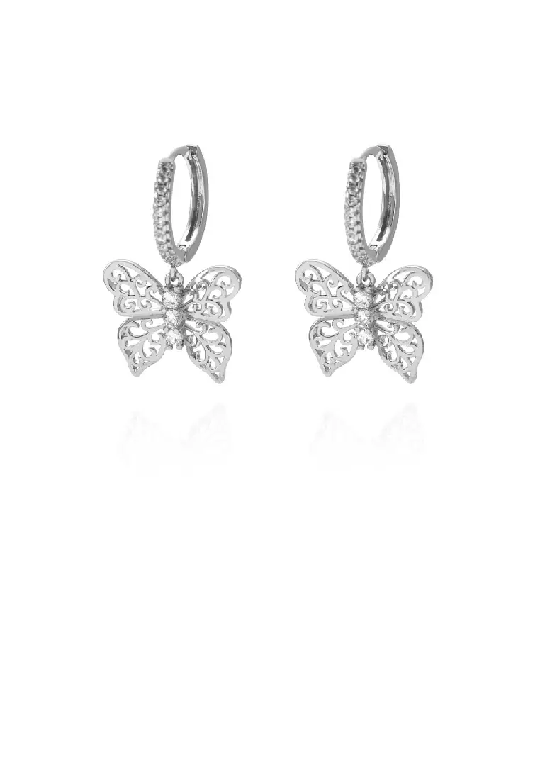White on sale butterfly earrings