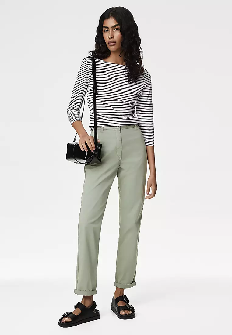 Cotton Rich Tea Dyed Slim Fit Chinos