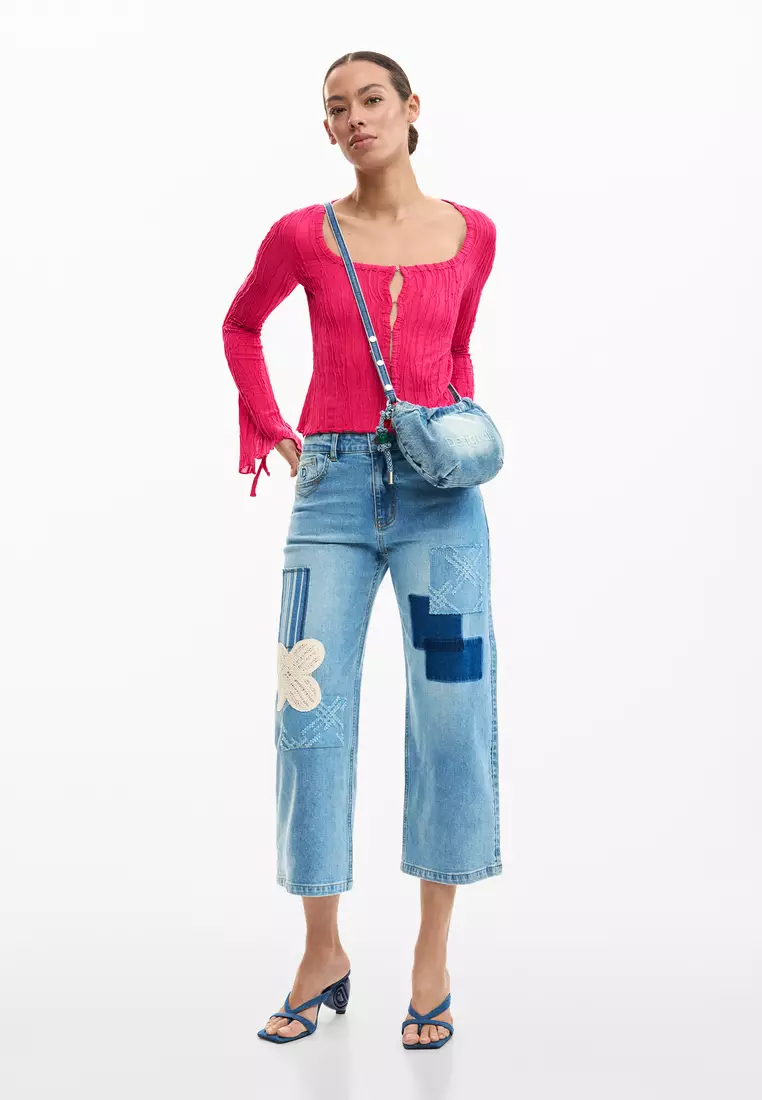 Crochet patch jeans