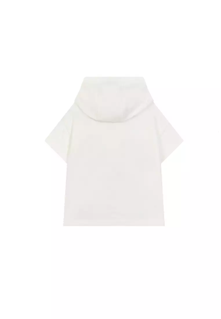 男小童短袖T恤口袋造型带帽短T