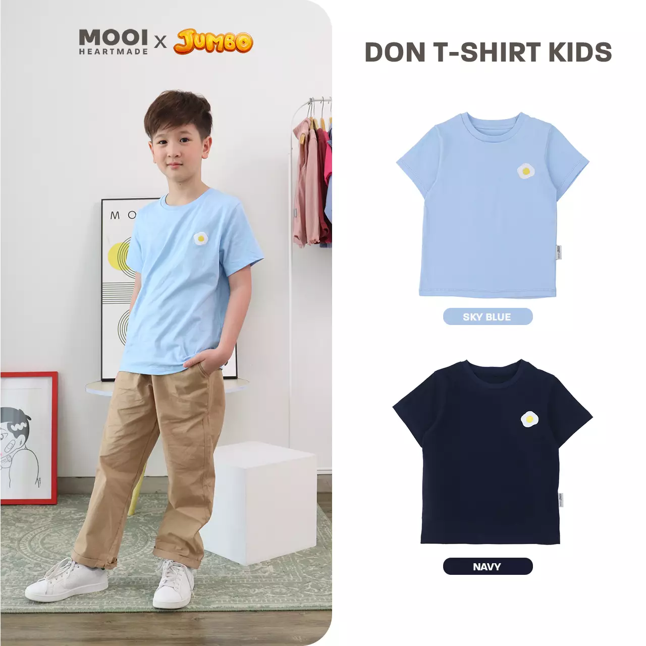 Mooi x Jumbo Kaos Anak Laki-laki Don T-shirt Kids - Sky Blue