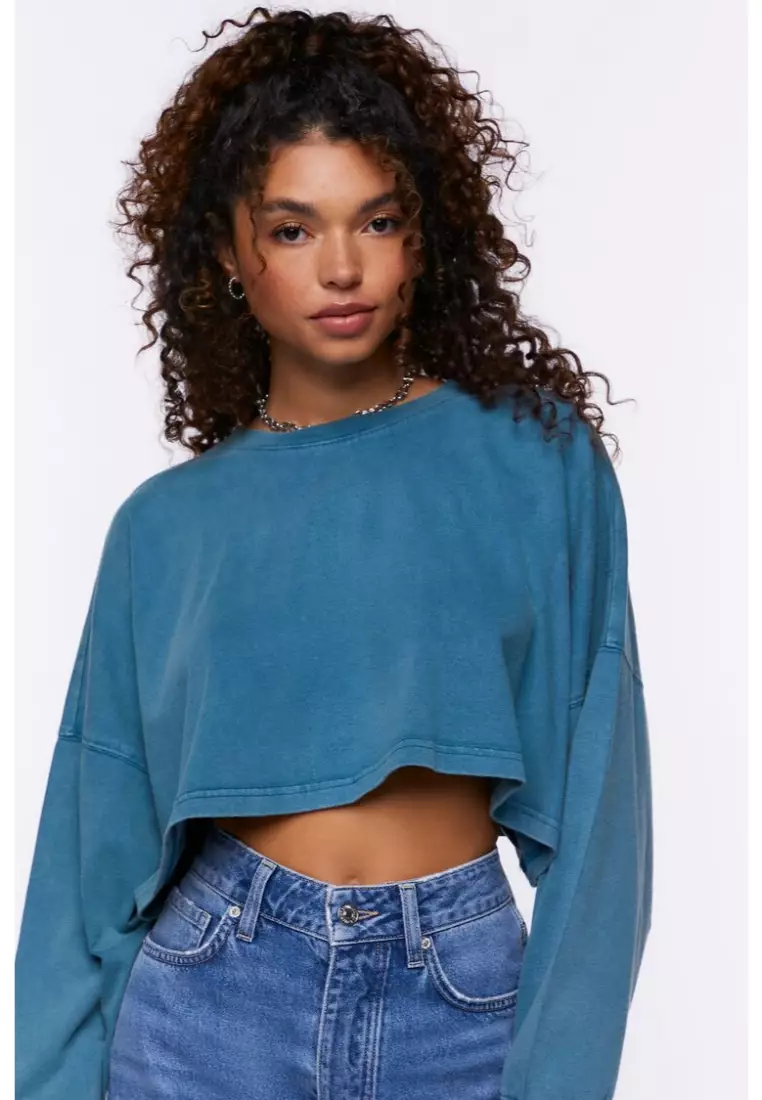 Forever 21 hot sale cropped long sleeve
