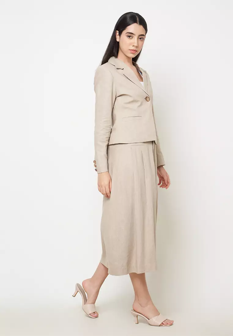 KLA - Setelan Blazer Rok Dawn Cream