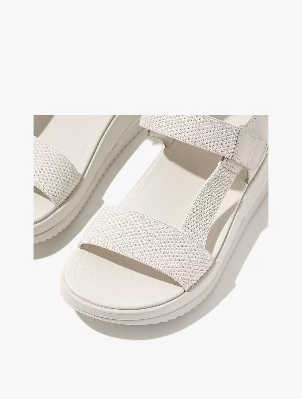 Fitflop Surff Two-Tone Webbing/Leather Back-Strap Sandals- Paris Beige