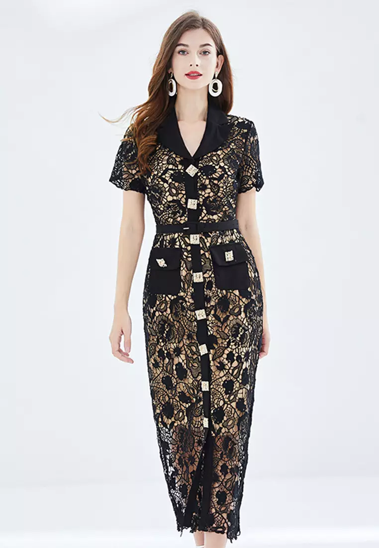 Buy Sunnydaysweety 2023 New Summer French Lace Hollow Out Elegant