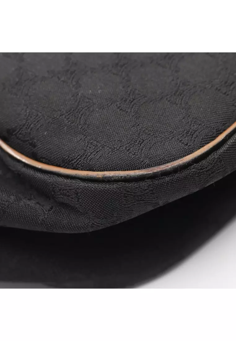 Pre-Loved Celine Macadam Handbag tote bag canvas leather black