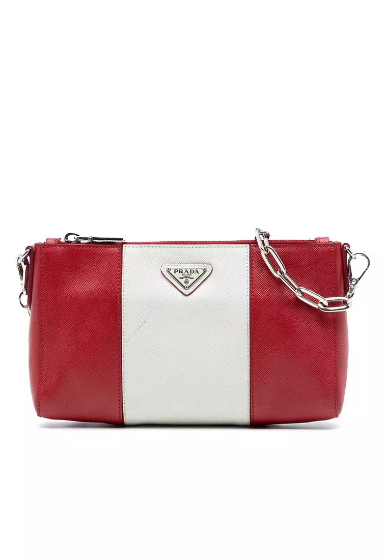 Pre-Loved Prada Bicolor Saffiano Lux Crossbody