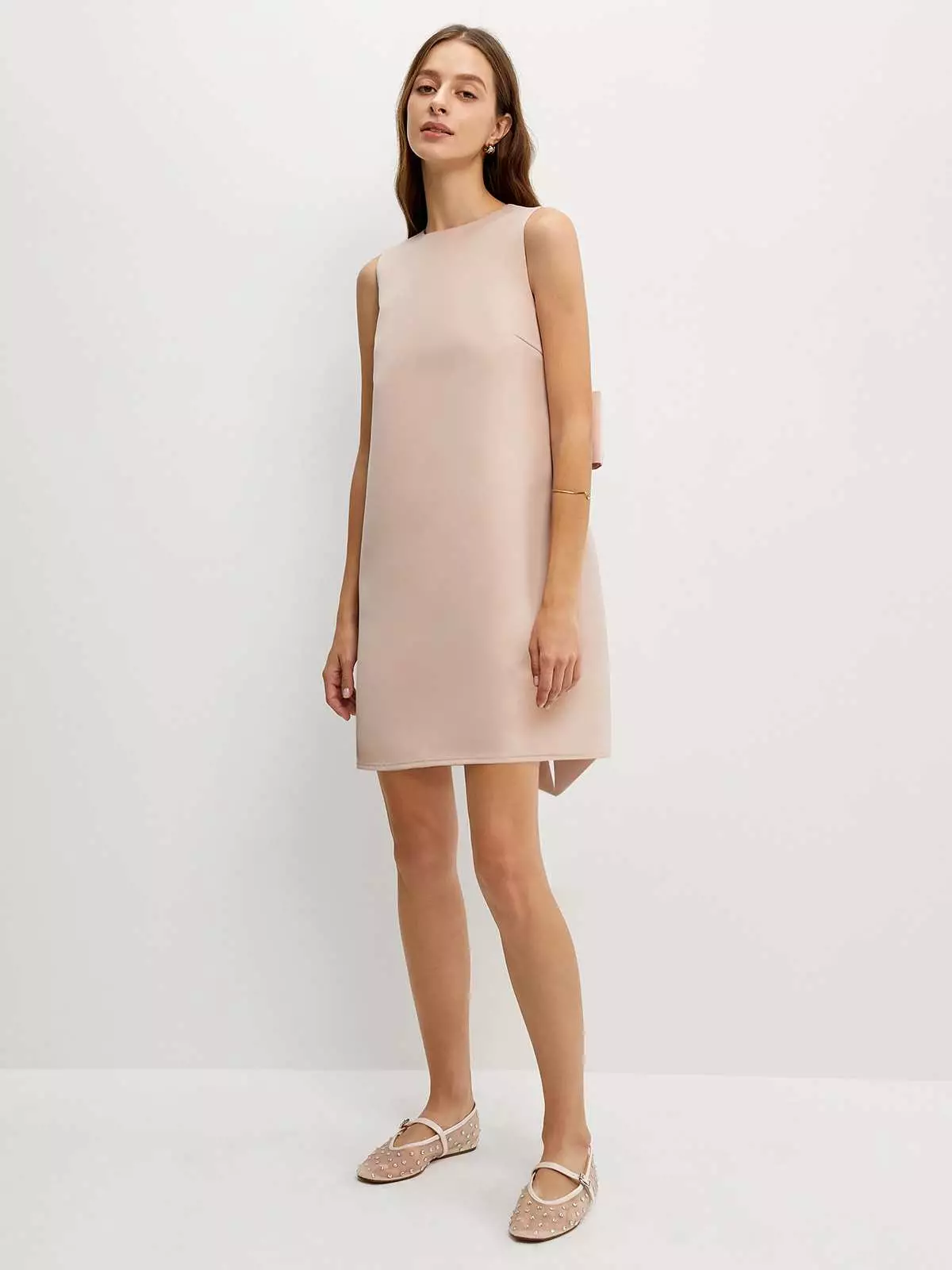 Pomelo - Dress Wanita - Bow Back Sleeveless Mini Dress - Light Pink