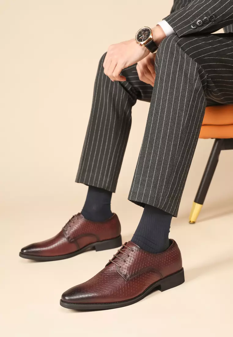 Embossed Grain Leather Derby Shoes KB21018-5