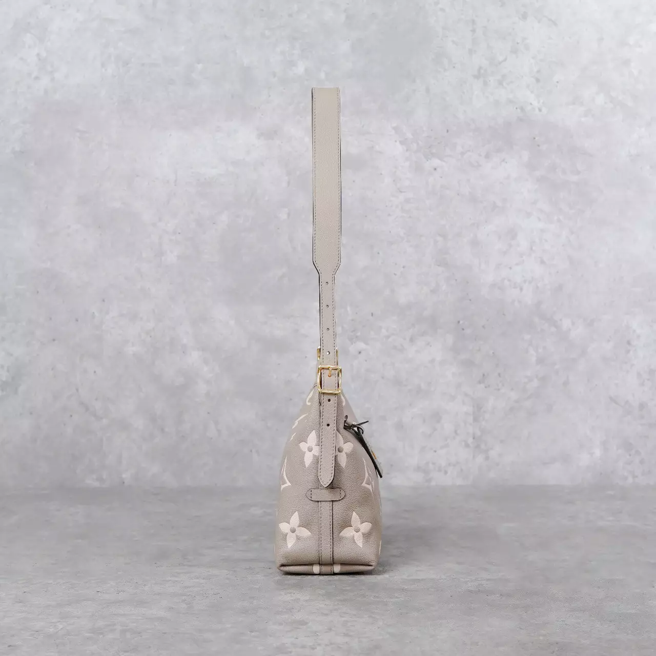 Tas LOUIS VUITTON LV CARRY ALL PM MONOGRAM EMPREINTE BEIGE LEATHER ZIP SHOULDER BAG 100% ORIGINAL