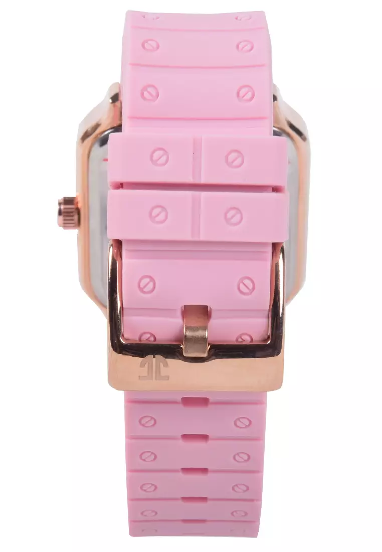 Jonas Jasmin - Jam Tangan Analog Wanita - Rosegold - Pink Rubber Strap - JJ-2221L-E