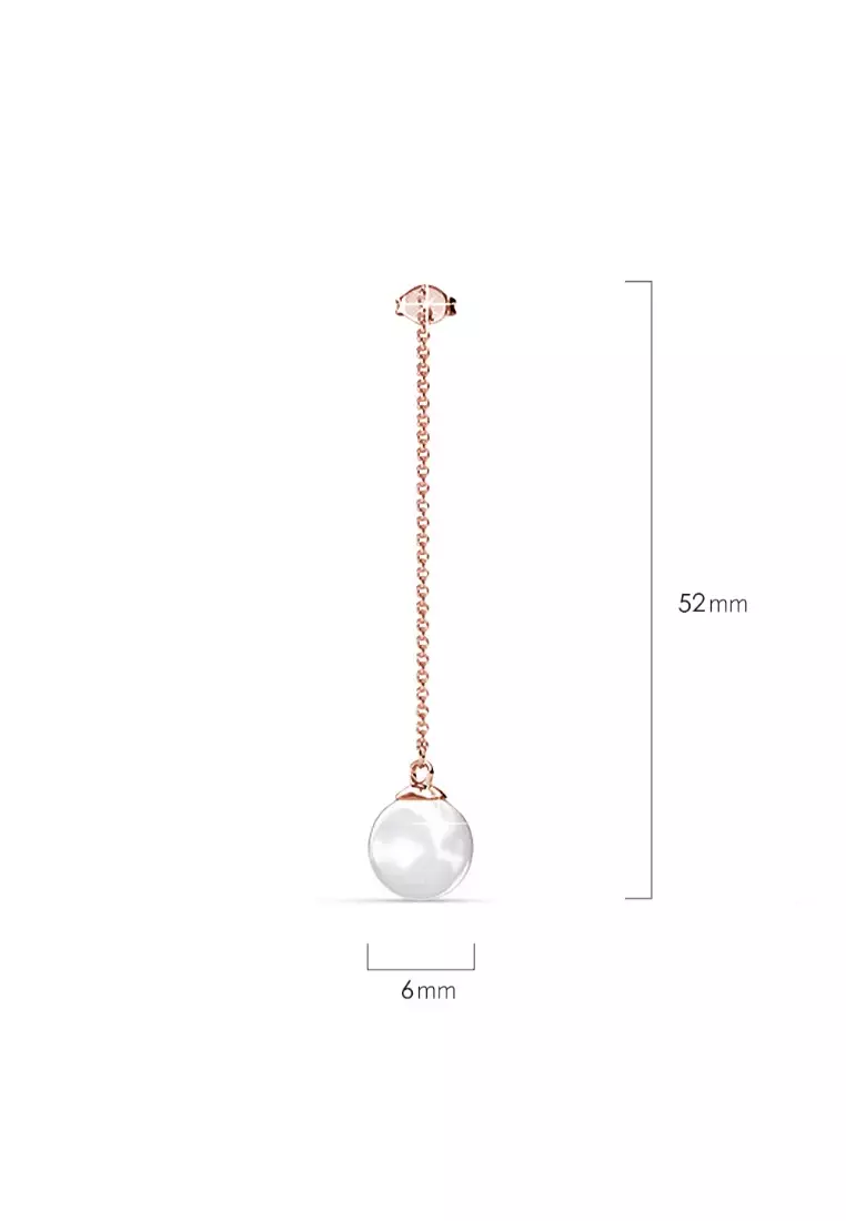 Katarina Pearl Drop Earrings Embellished with SWAROVSKI® Crystal Pearls-Rose Gold/Pearl