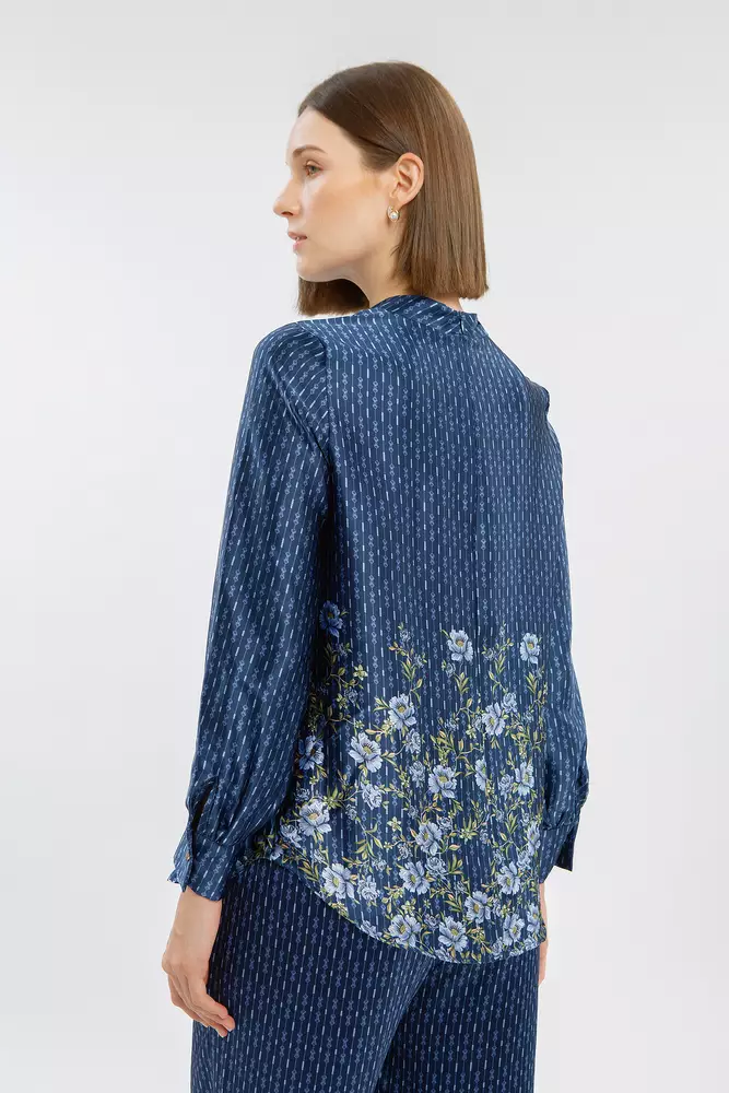 Minimal Nesrine Blouse Navy Warna NAVY