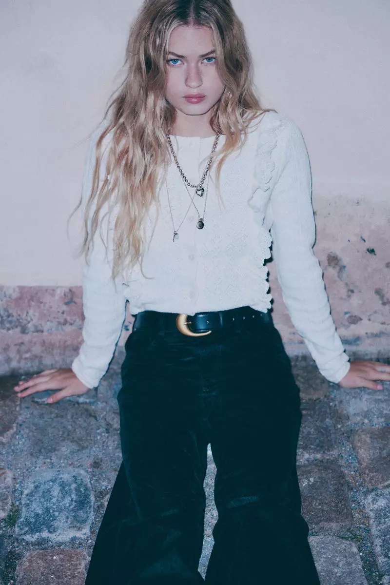 Flocked Wide Ultra High Jeans