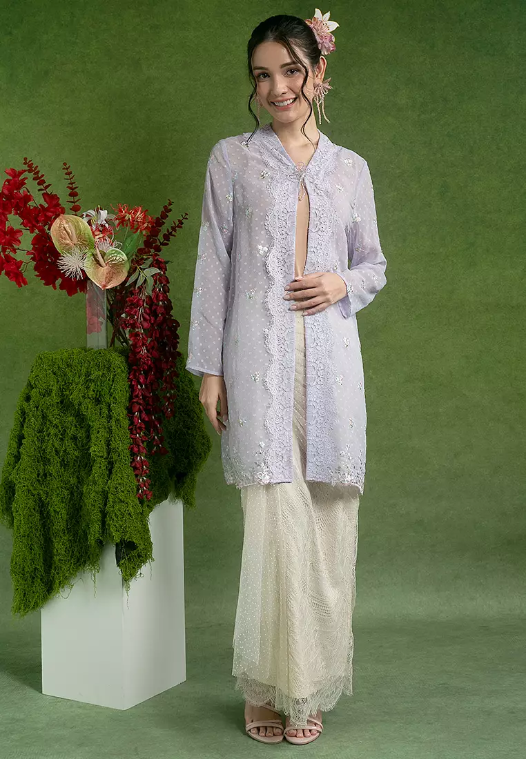 Ita Polka Dot Long Kebaya Top