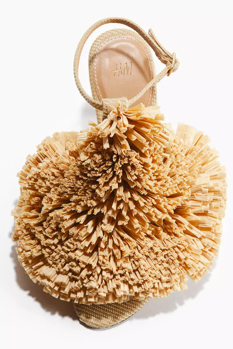 Heeled pompom-detail sandals