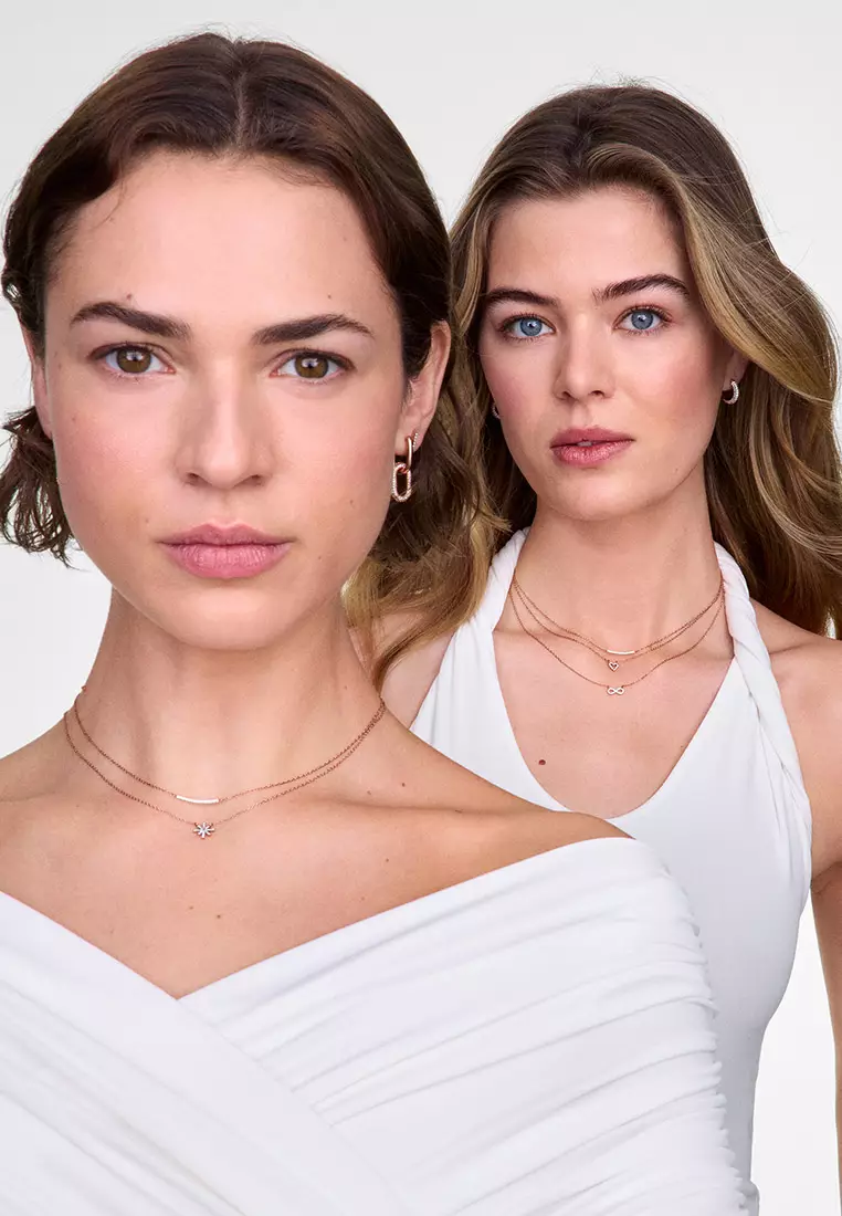 Mirelle Heart Necklace Rose Gold Unisex Necklace for women and men stainless steel crystal Necklace DW Official Authentic Original kalung perempuan lelaki DW