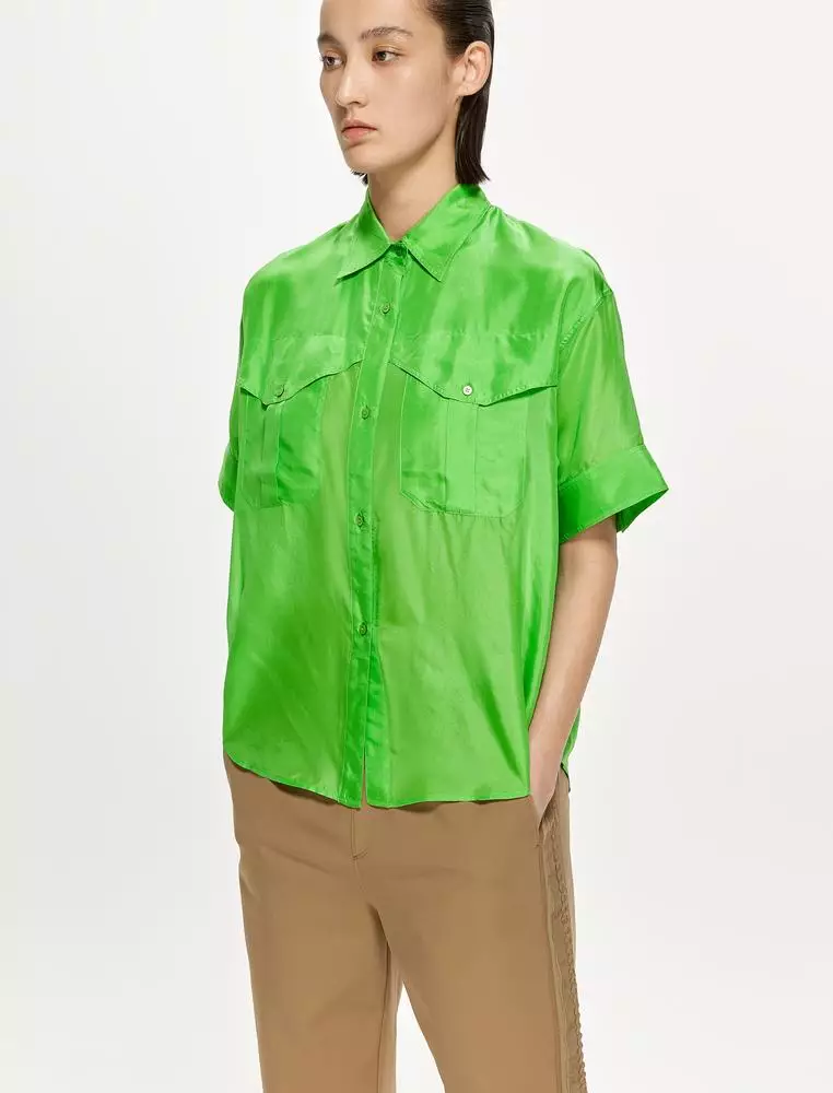 JNBY Women's Mulberry Silk Short-Sleeve Shirt
