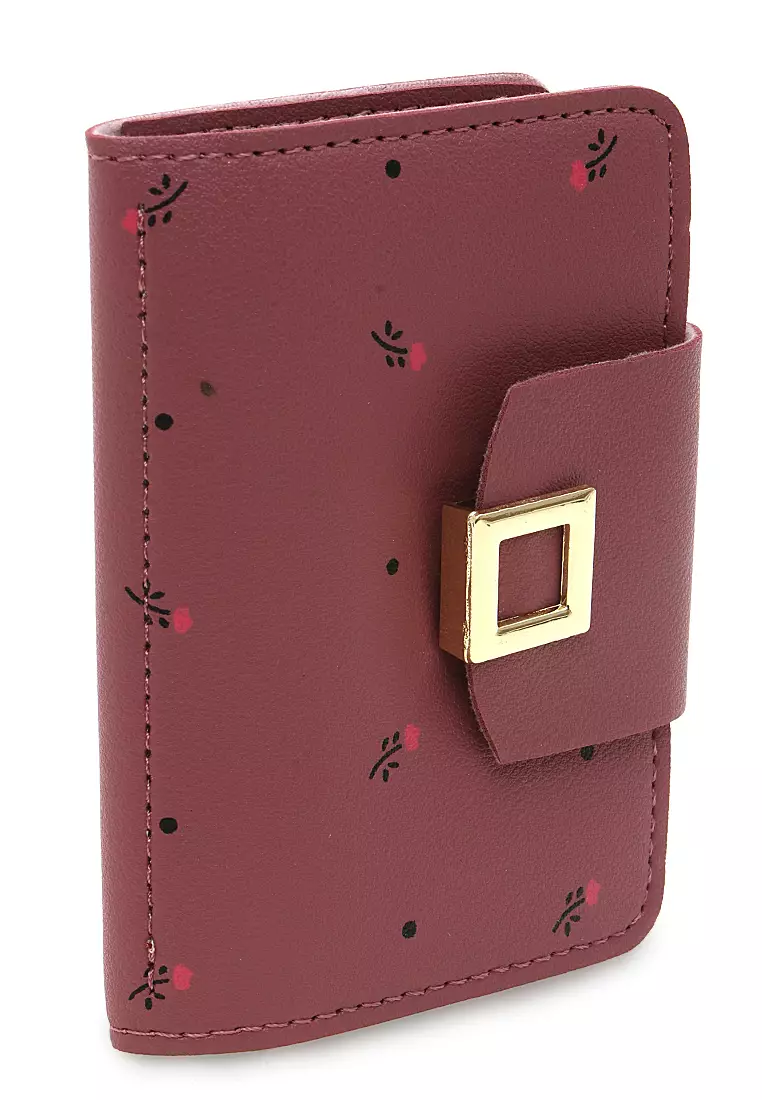Card Wallet Bermotif Design Cute Simple Dompet Wanita Premium Quality - Pink Tua