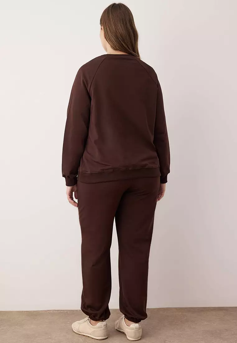 Brown 3 Pack T-Shirt Sweatshirt Sweatpants Set Tbbaw26Ts00010