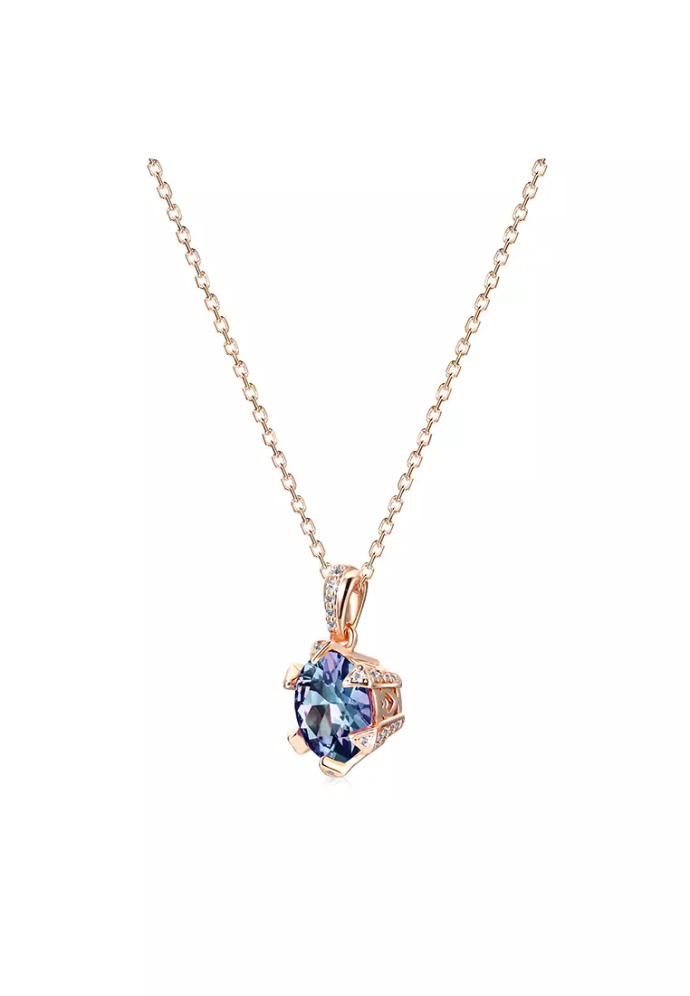 [ Alexandrite Collection ] Aniston Alexandrite Pendant Silver S925 RG - Kalung by Her Jewellery