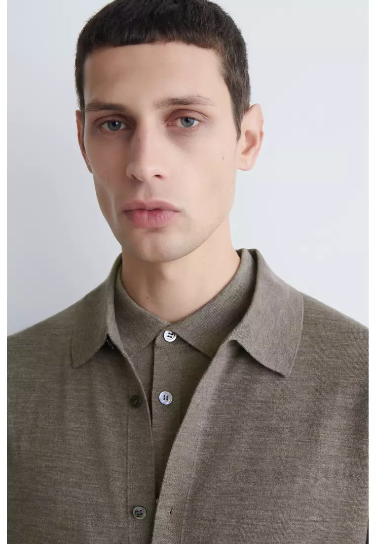 KNITTED MERINO WOOL SHIRT